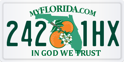 FL license plate 2421HX