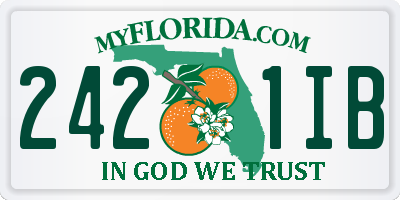 FL license plate 2421IB