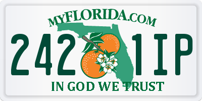 FL license plate 2421IP