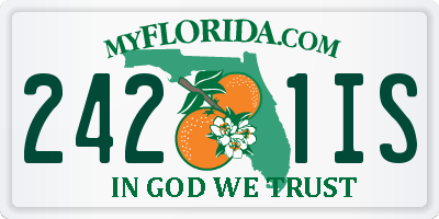 FL license plate 2421IS