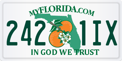 FL license plate 2421IX