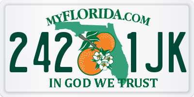FL license plate 2421JK
