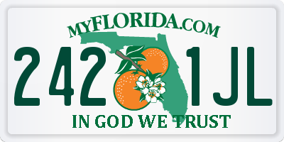 FL license plate 2421JL