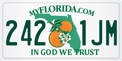 FL license plate 2421JM