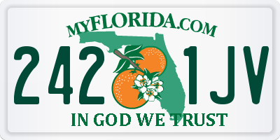 FL license plate 2421JV