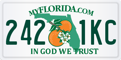 FL license plate 2421KC
