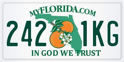 FL license plate 2421KG
