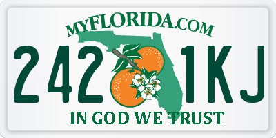 FL license plate 2421KJ