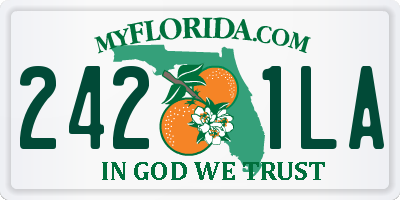 FL license plate 2421LA