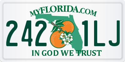 FL license plate 2421LJ