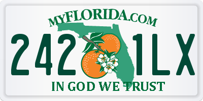 FL license plate 2421LX