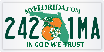 FL license plate 2421MA