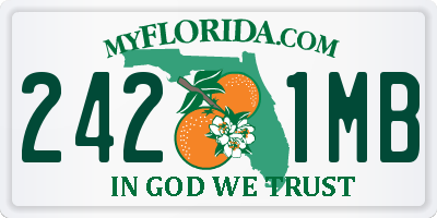 FL license plate 2421MB