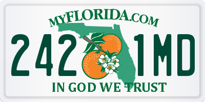 FL license plate 2421MD