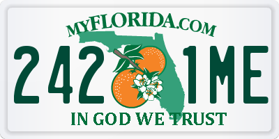 FL license plate 2421ME
