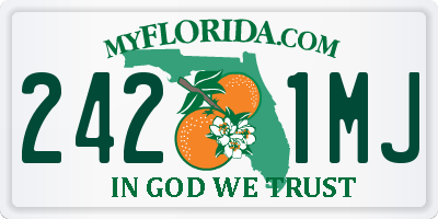 FL license plate 2421MJ
