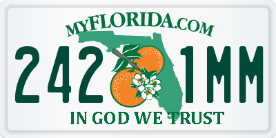 FL license plate 2421MM