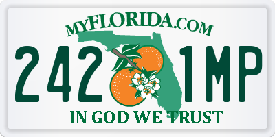 FL license plate 2421MP