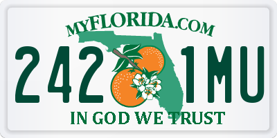 FL license plate 2421MU