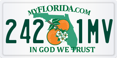 FL license plate 2421MV