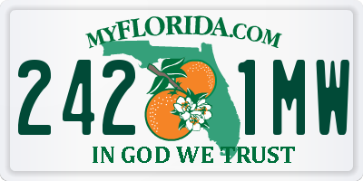 FL license plate 2421MW