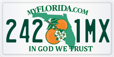 FL license plate 2421MX
