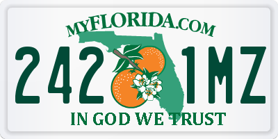 FL license plate 2421MZ