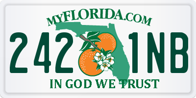 FL license plate 2421NB
