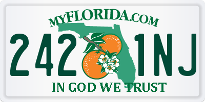 FL license plate 2421NJ