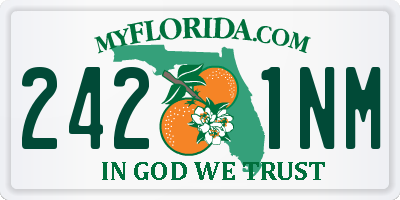 FL license plate 2421NM
