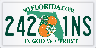 FL license plate 2421NS