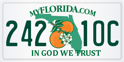 FL license plate 2421OC