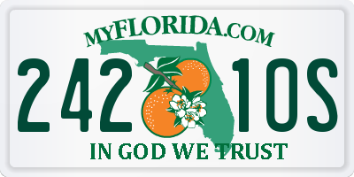 FL license plate 2421OS