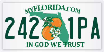 FL license plate 2421PA