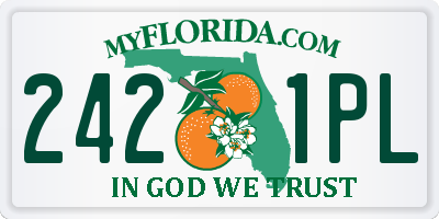 FL license plate 2421PL
