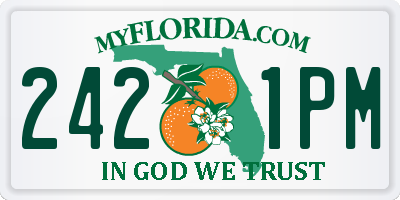FL license plate 2421PM