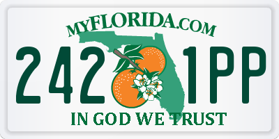 FL license plate 2421PP