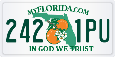 FL license plate 2421PU