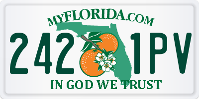 FL license plate 2421PV
