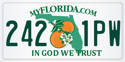 FL license plate 2421PW