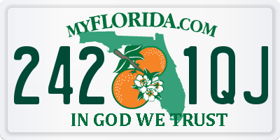 FL license plate 2421QJ