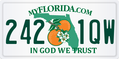 FL license plate 2421QW