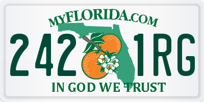 FL license plate 2421RG