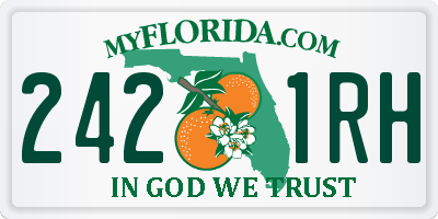 FL license plate 2421RH