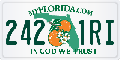 FL license plate 2421RI