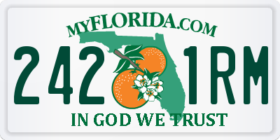FL license plate 2421RM