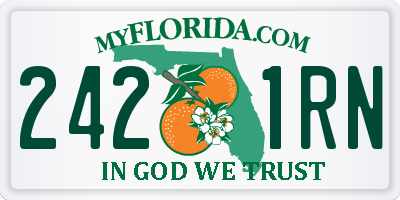 FL license plate 2421RN