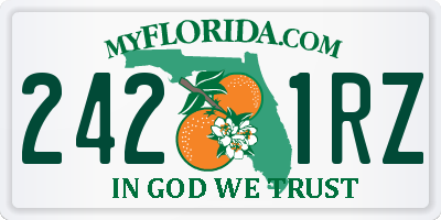 FL license plate 2421RZ