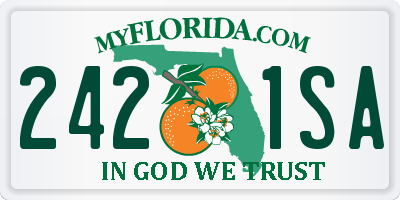 FL license plate 2421SA