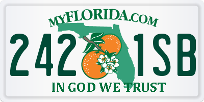 FL license plate 2421SB